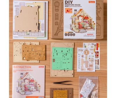 Maqueta en Miniatura DIY Sunlit Farmhouse Kitchen