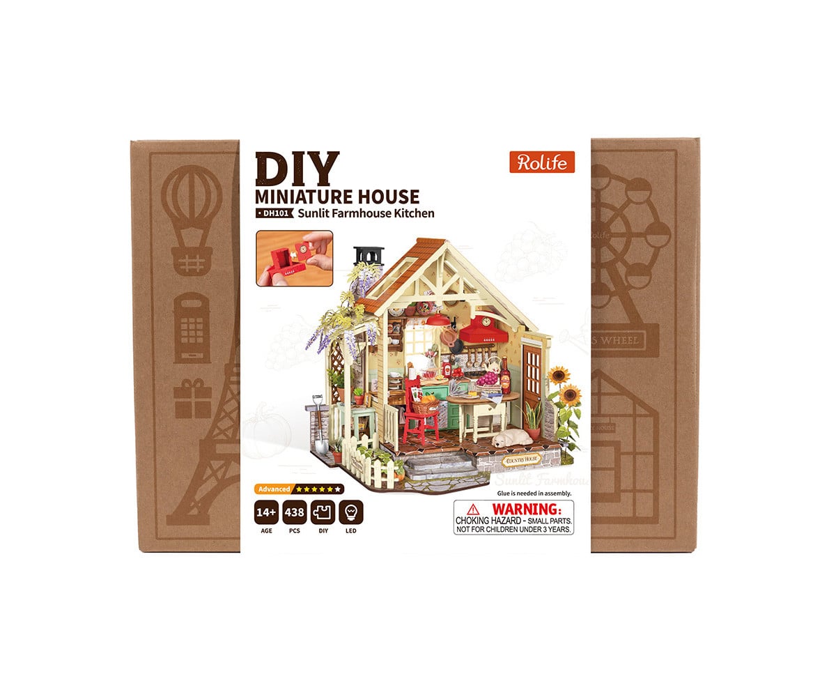 Maqueta en Miniatura DIY Sunlit Farmhouse Kitchen
