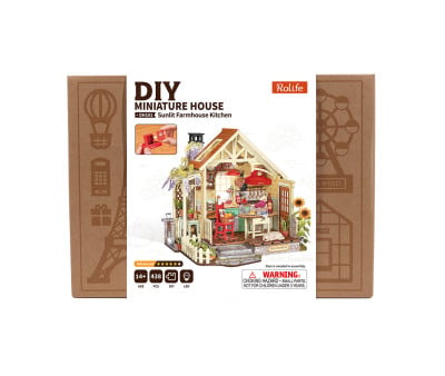 Maqueta en Miniatura DIY Sunlit Farmhouse Kitchen