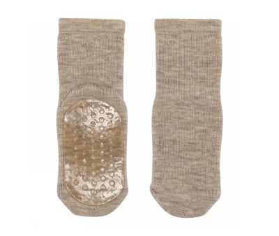 Calcetines Suela Antideslizante Lana Merino Light Brown Melange