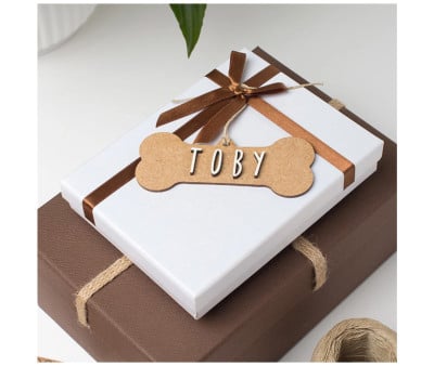 Decorazione Osso Marrone Personalizzabile