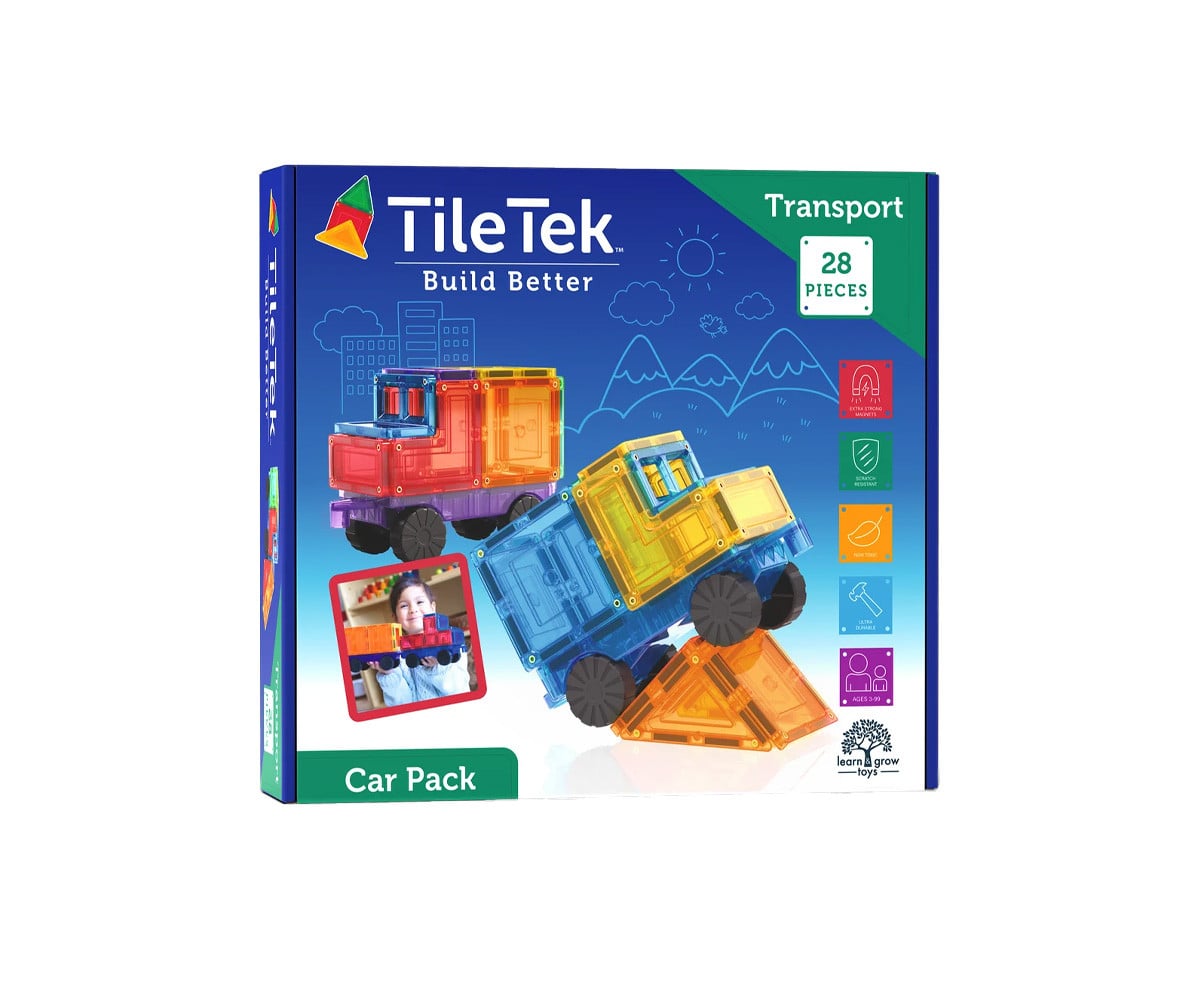 Conjunto de construção de carros Tile Tek 28 peças