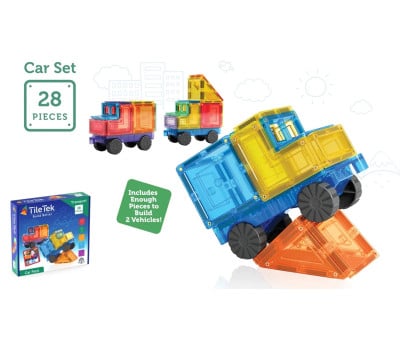 Conjunto de construção de carros Tile Tek 28 peças