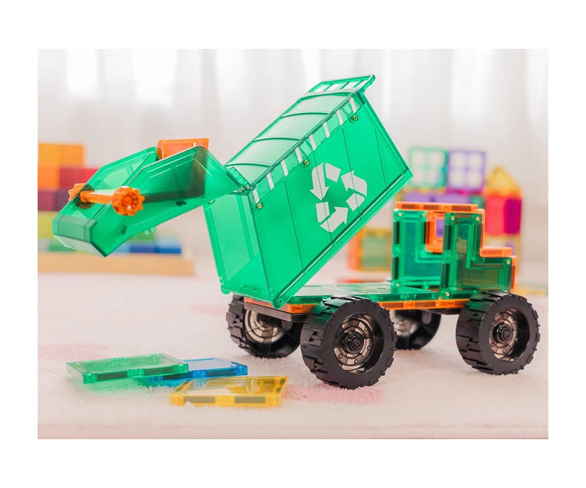Conjunto de construção de camião de reciclagem 14 peças