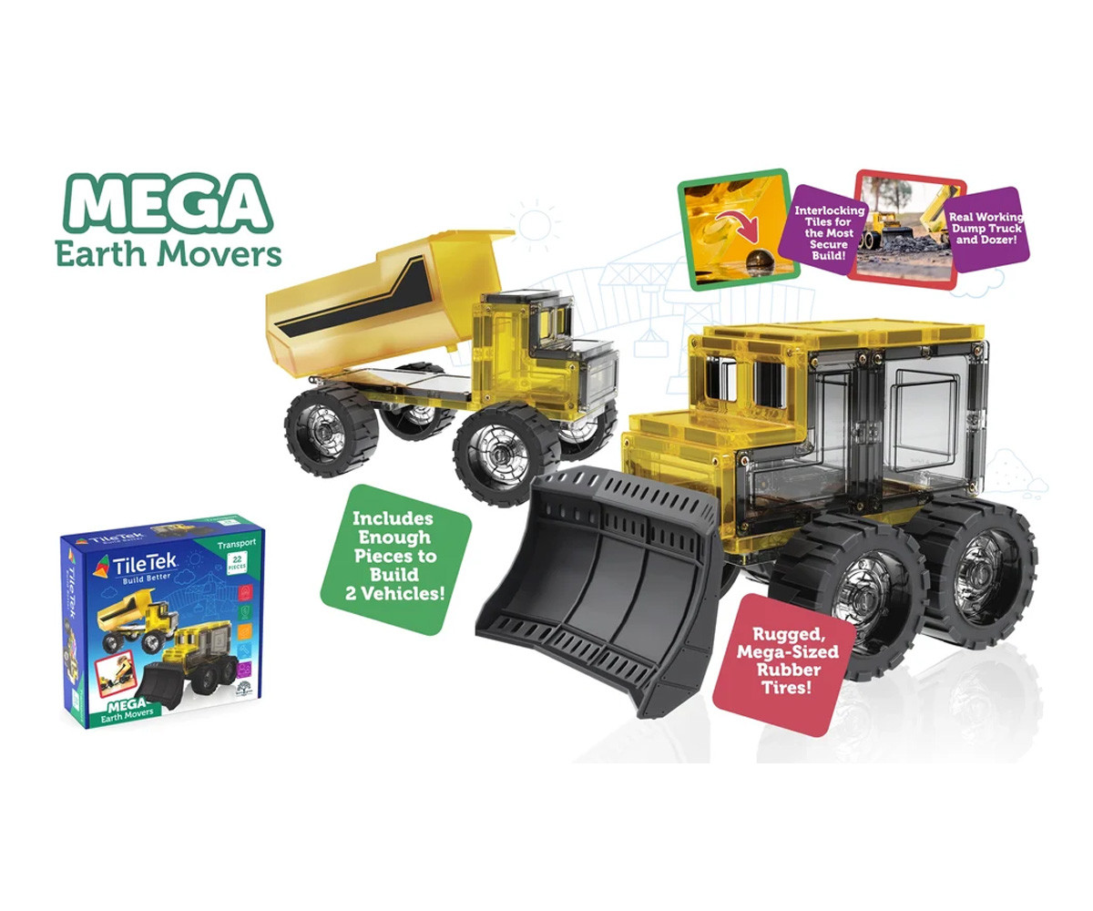 Conjunto de veículos de construção Mega Earth Mover 22 peças