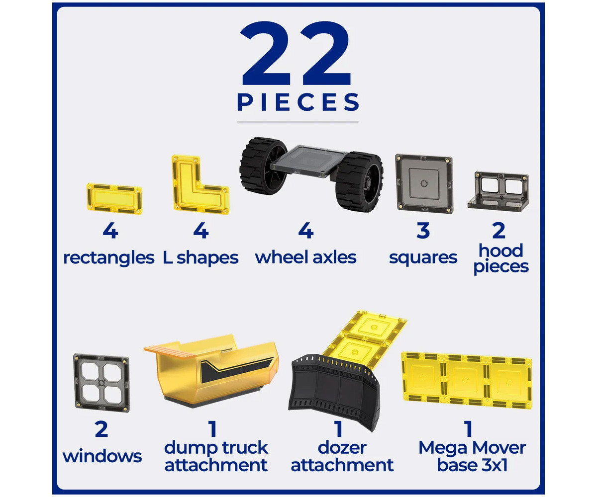 Conjunto de veículos de construção Mega Earth Mover 22 peças
