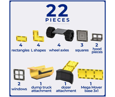 Conjunto de veículos de construção Mega Earth Mover 22 peças
