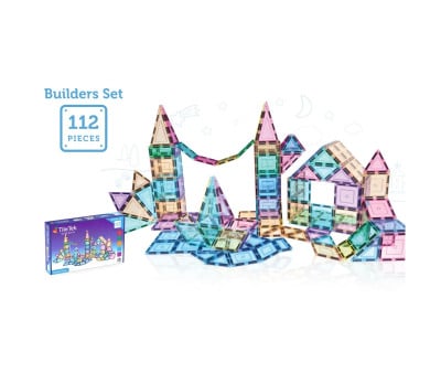 Conjunto de construção em tons pastel  112 peças