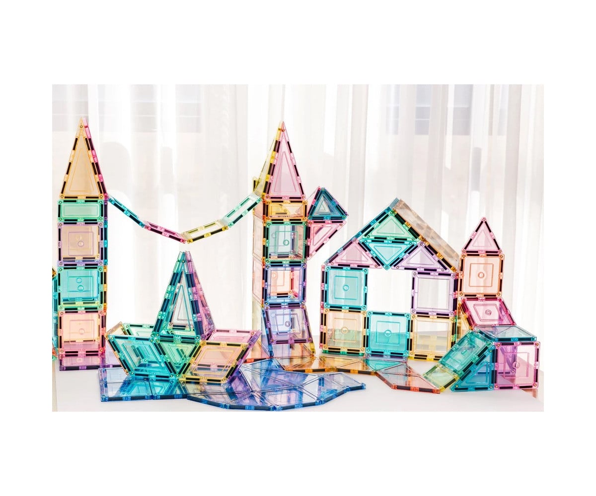Conjunto de construção em tons pastel  112 peças