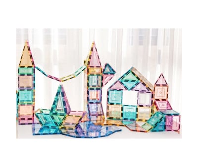 Conjunto de construção em tons pastel  112 peças