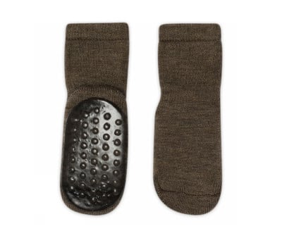 Calcetines Suela Antideslizante Lana Merino Brown Melange