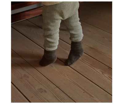 Calcetines Suela Antideslizante Lana Merino Brown Melange
