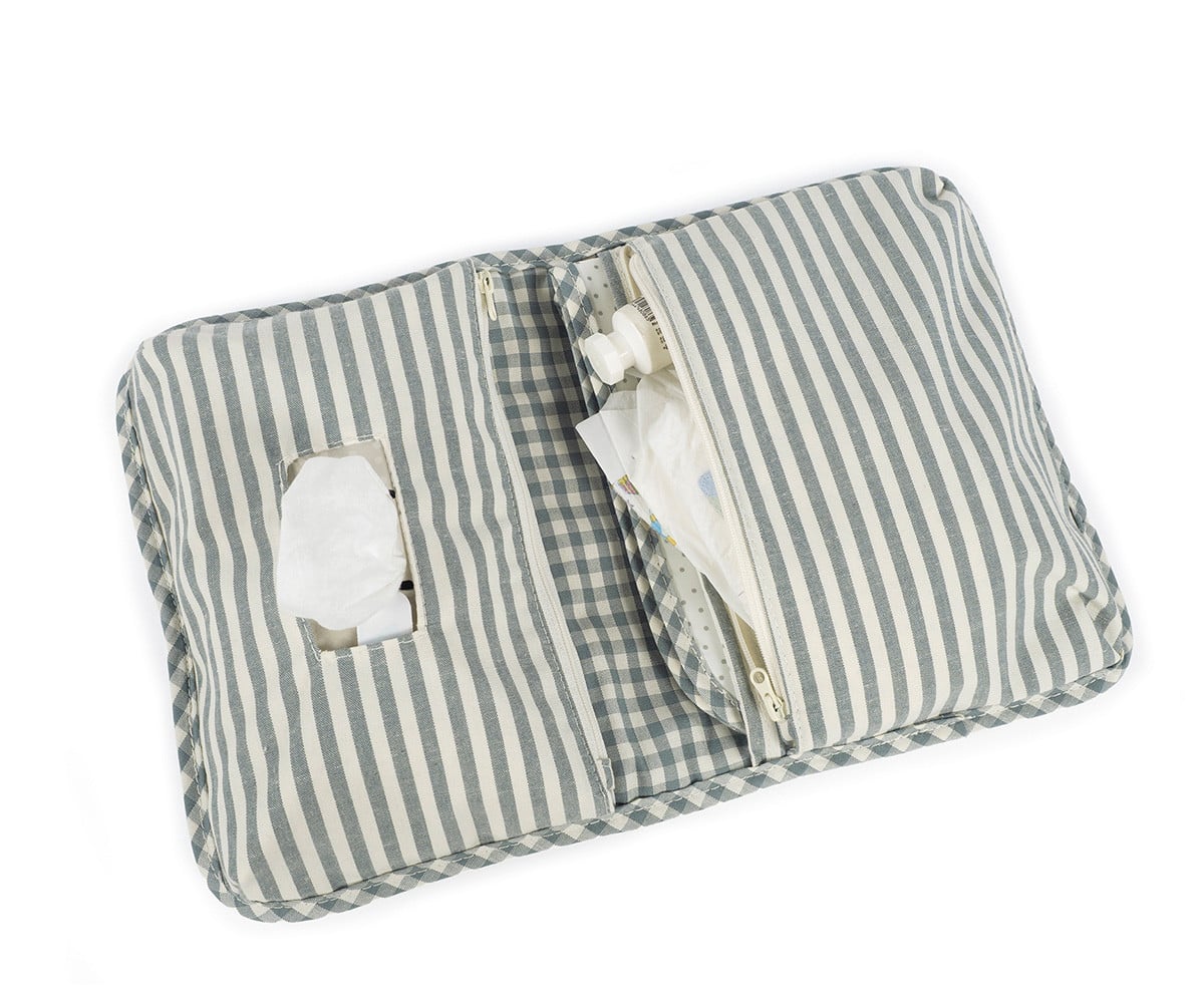Porte-Lingettes/Couches avec Tapis à Langer Praliné Matcha