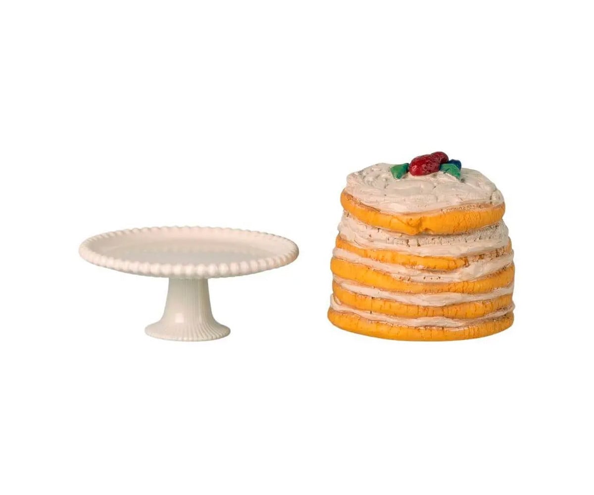 Tarta de Fiesta y Pedestal para Ratones Off White