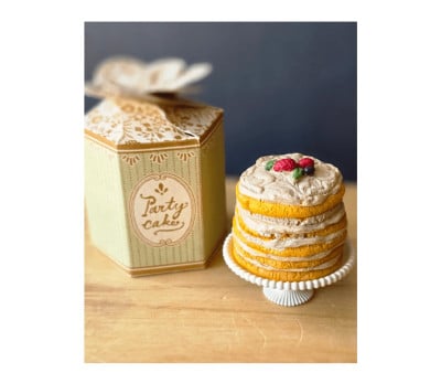Tarta de Fiesta y Pedestal para Ratones Off White