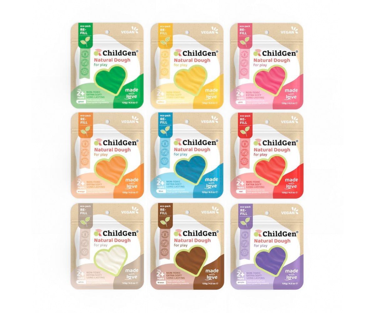 Pack 9 Bolsas de Plastilina Natural Childgen