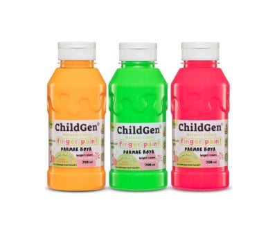 Set de 3 Botes de Pintura de Dedos Orgánica Neón Childgen 350ml