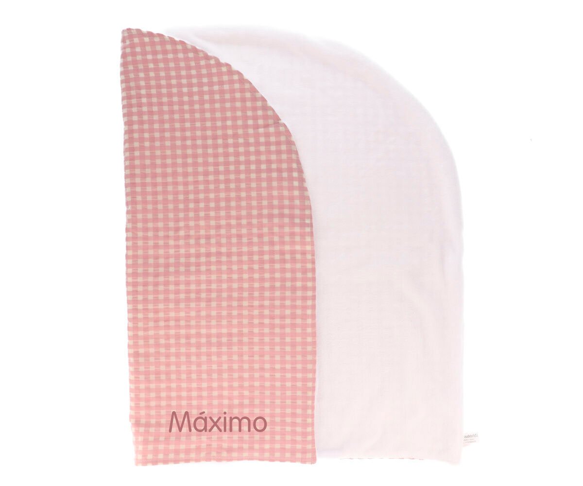 Couverture Berceuse Vichy Rose Personnalisable