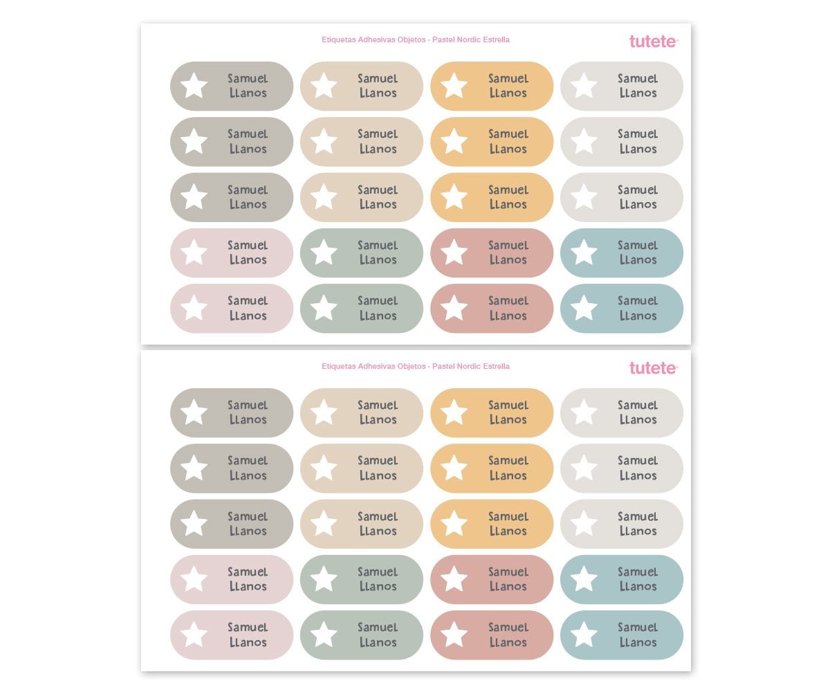 40 Autocollants pour Objets Étoile Pastel Nordique