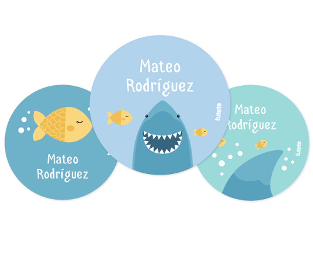 Pack 3 chapas Personalizadas Tiburón