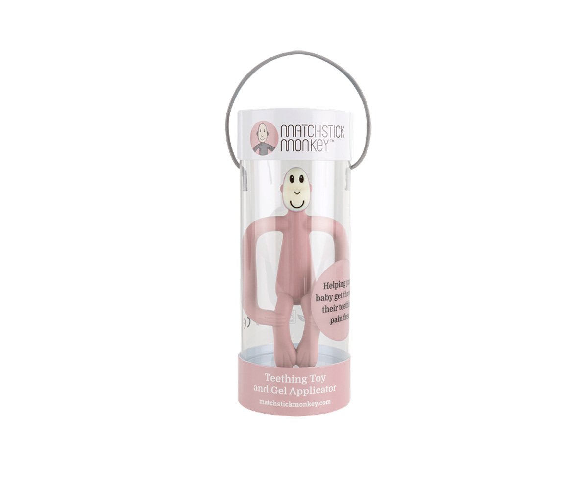 Anneau de Dentition Matchstick Singe Poudre Rose
