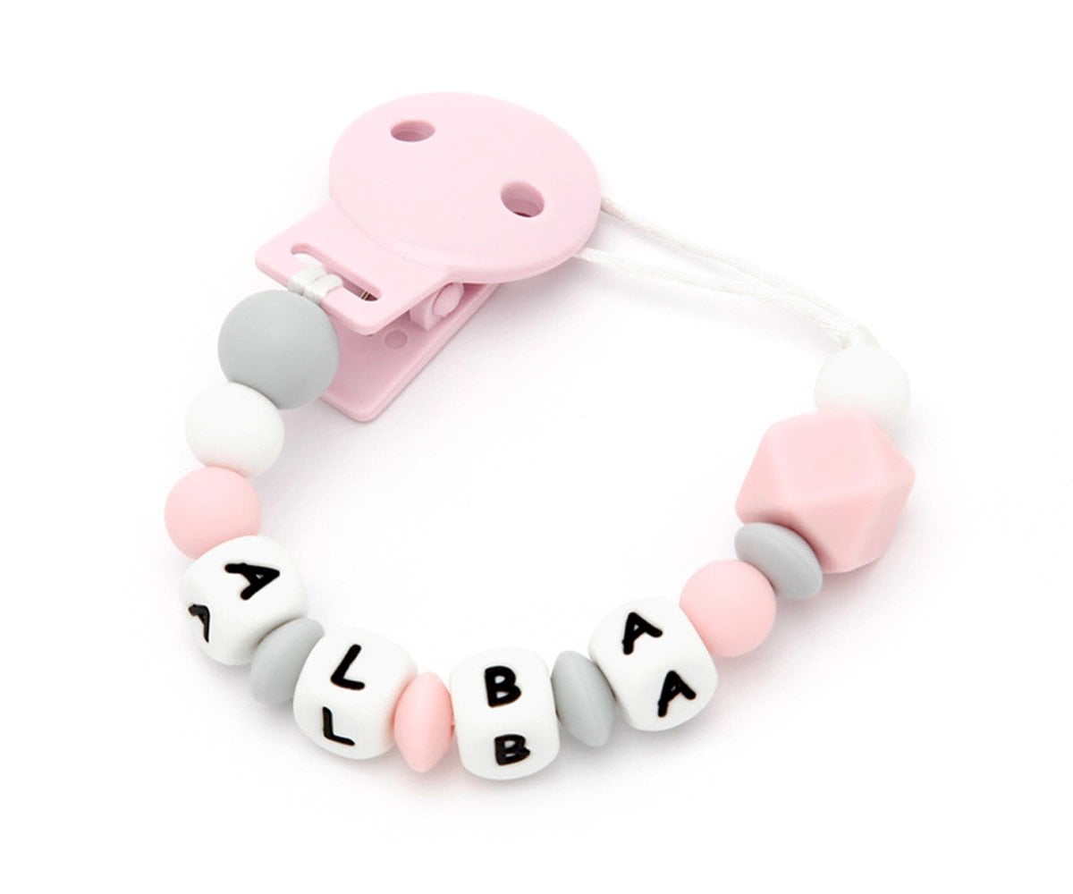 Attache-sucette en Silicone Personnalisable NEW Sweet Pink