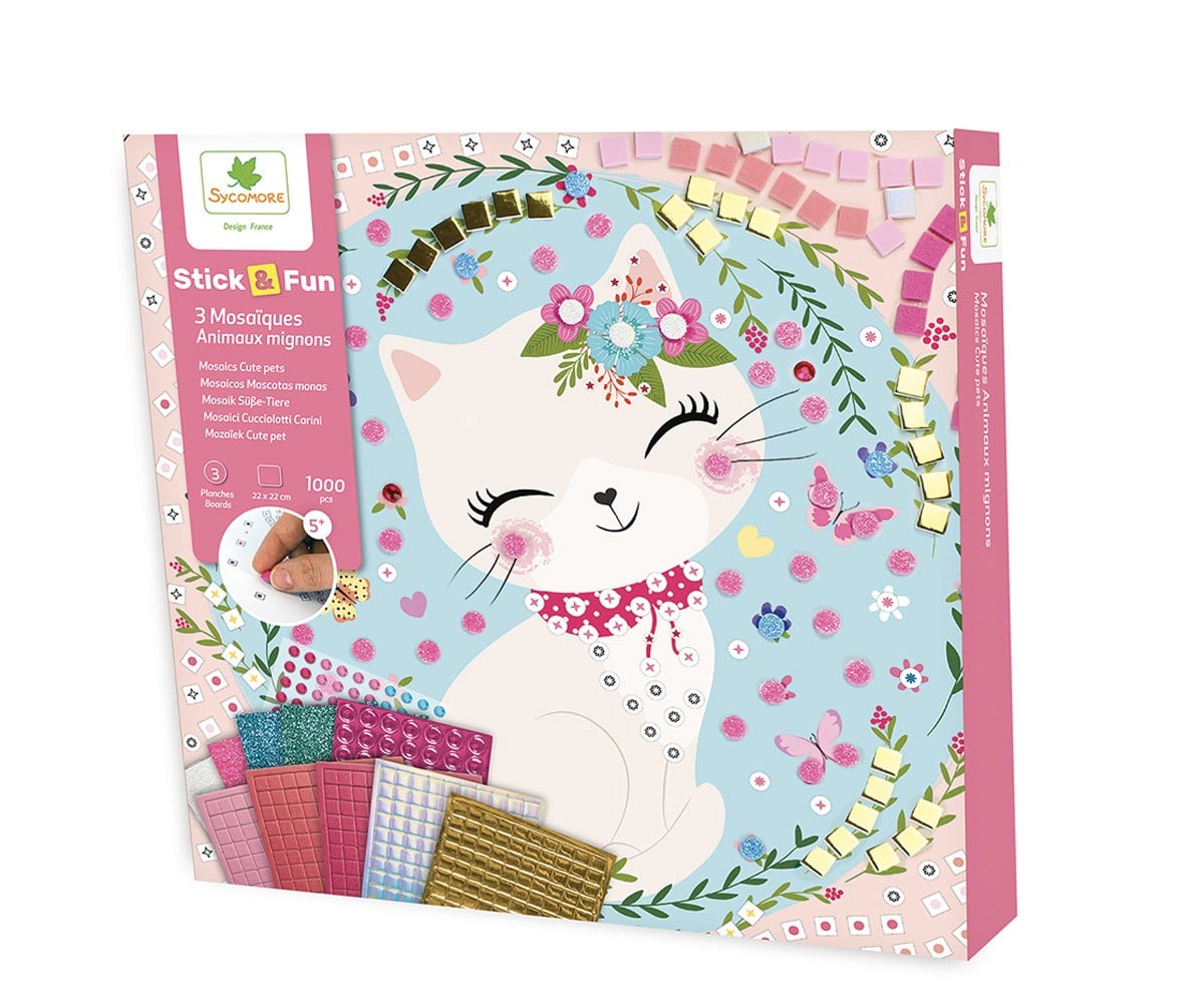 Mosaico de animais fofos
