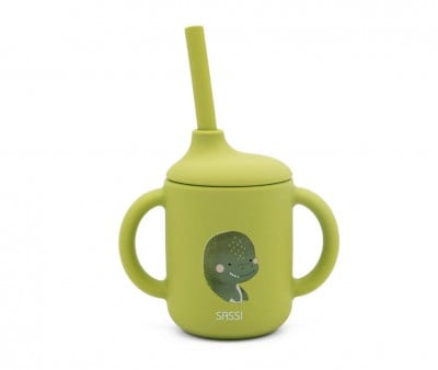 Tazza in Silicone con Cannuccia Dinosauro 120ml