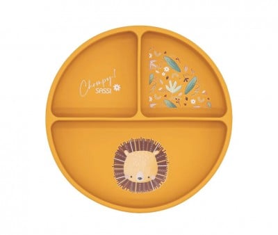 Prato de silicone com compartimentos Lion