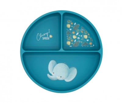 Prato de silicone com compartimentos Elephant