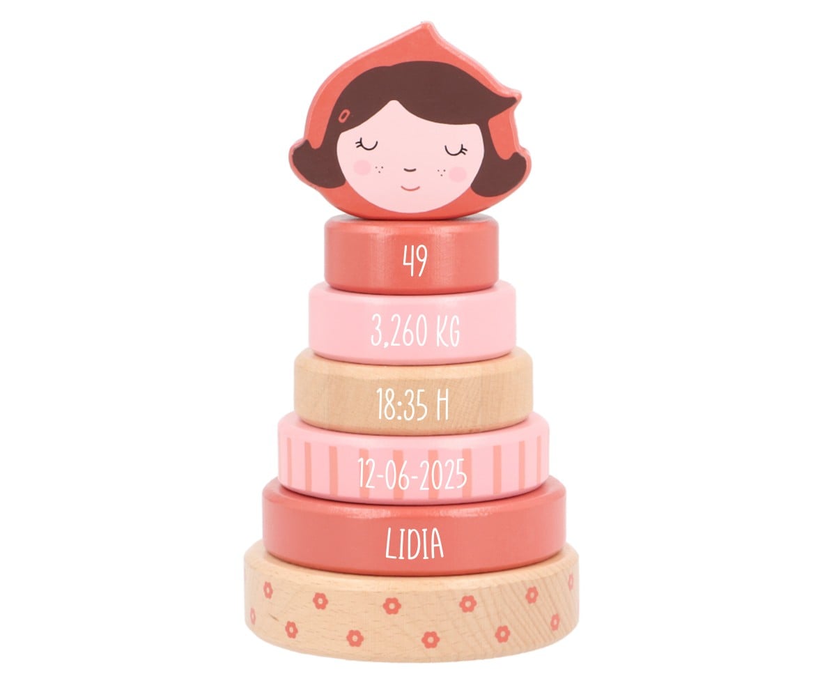 Pequena torre empilhável e personalizável Little Red