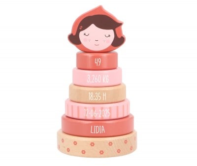 Pequena torre empilhável e personalizável Little Red