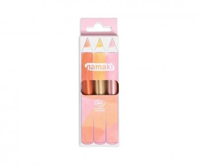 3 Matite Trucco Glitterate Rame-Oro-Rosa