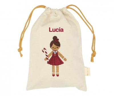 Saco de Natal Pequeno Personalizável Gingerbread Girl