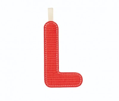 Lettre L Phosphorescente en Tissu Rouge