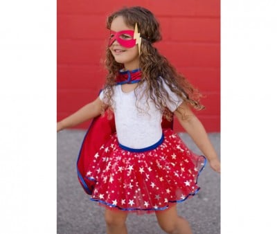 Superhero Tutu, Cape and Mask Red 4-6 Y