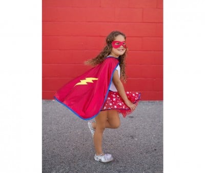 Superhero Tutu, Cape and Mask Red 4-6 Y