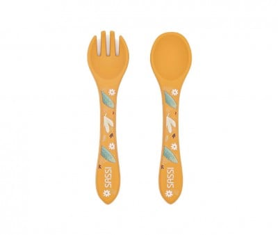 Cucchiaio e Forchetta in Silicone Leone