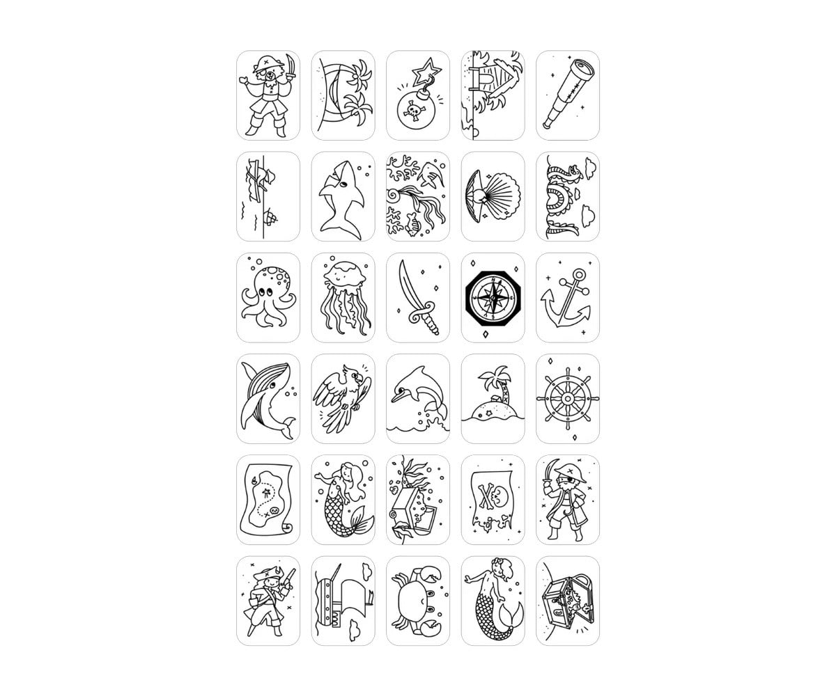 KidyDraw Modelos Mini de Animais, Oceanos e Piratas