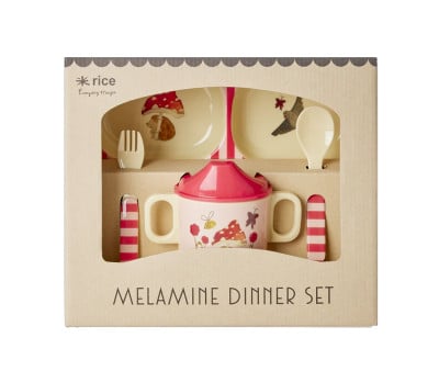 Set de Vajilla Infantil 4 Piezas Forest Pink