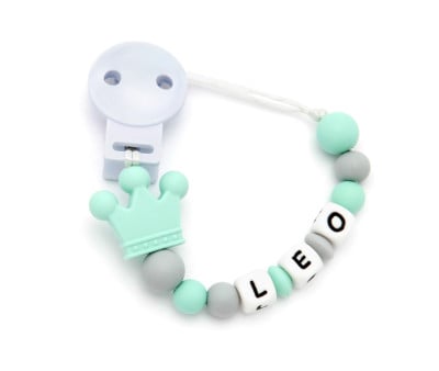 Attache-Sucette Personnalisé en Silicone Prince Sweet Mint