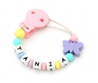 Attache-Sucette Personnalisé en Silicone Butterfly