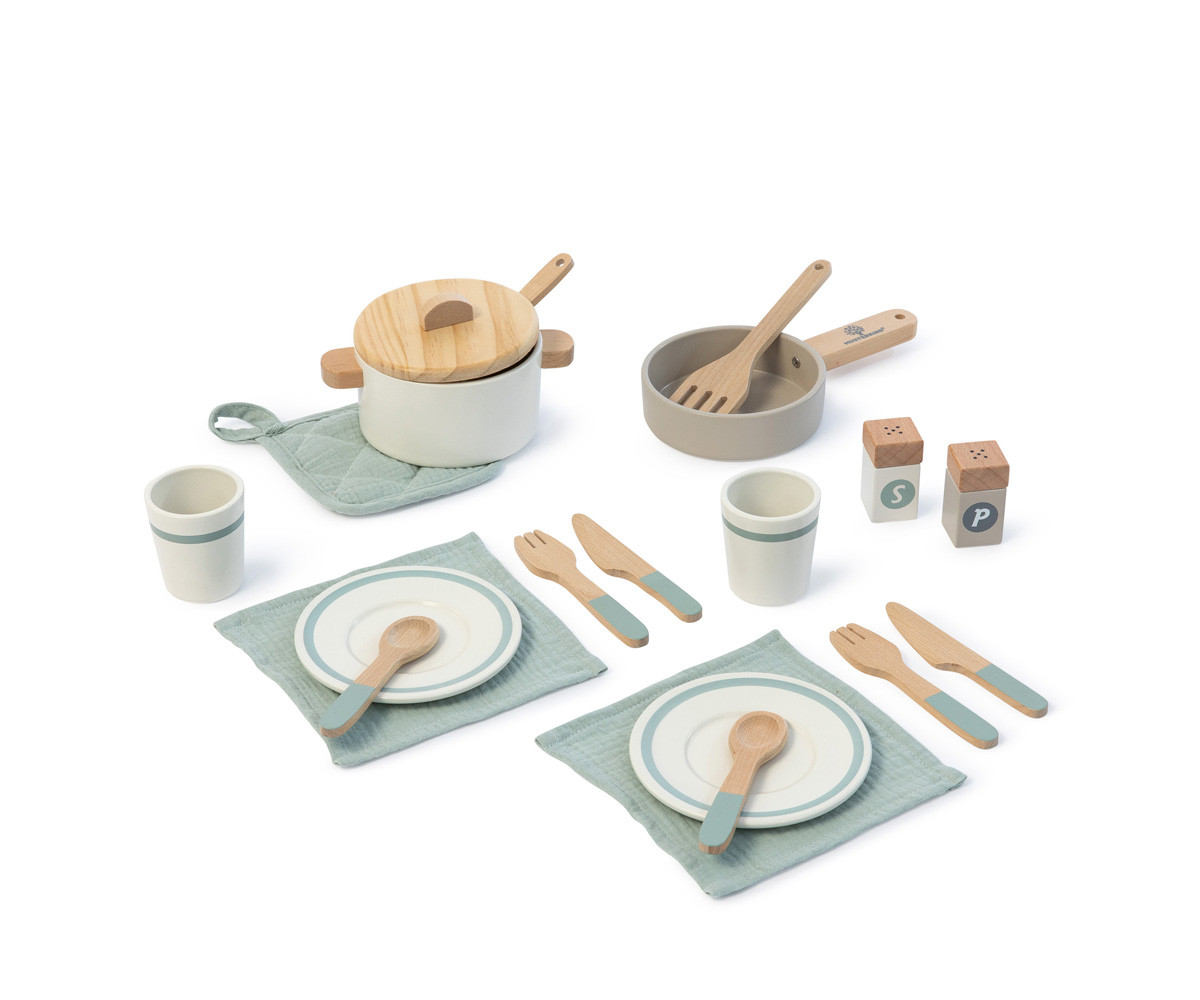 Set de Cuisine et Vaisselle Aronia Blanc/Gris 20 Pièces