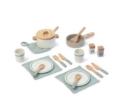 Set de Cuisine et Vaisselle Aronia Blanc/Gris 20 Pièces