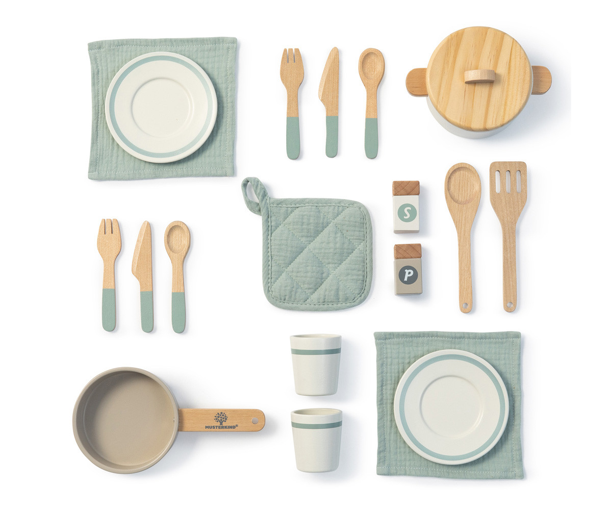 Set de Cuisine et Vaisselle Aronia Blanc/Gris 20 Pièces