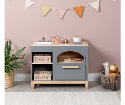 Cucina in Legno Taxus Grigio Scuro/Legno Naturale