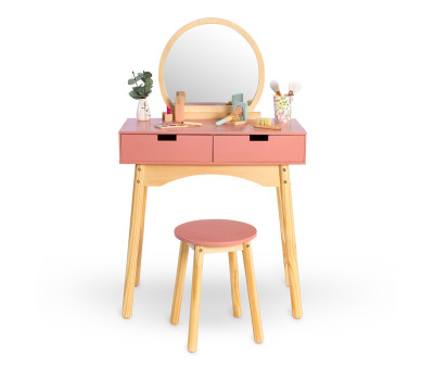 Coiffeuse pour Enfants Calendula Rose/Naturel