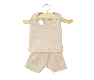 Les P'tits Basiques Ropa Interior Marcel en Maille Côtelée Latte para Muñeco Gordis