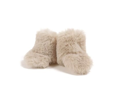 Botas de neve de couro sintético bege 