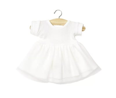 Vestido Tutú Rosana Manga Corta Blanco para Muñeco Gordis